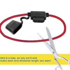 Inline Fuse Holder with Cap, 12 Ga. Wire Leads