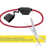 Inline Fuse Holder with Cap, 12 Ga. Wire Leads