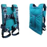 Para-Phernalia Wedge Softie, Color: Teal Fabric, Charcoal Trim, Charcoal Harness,
Harness: Conventional, Hardware: Thread Through Adapters, Thread Through Chest Buckle, Upgrades/Extras: Custom Monogram
